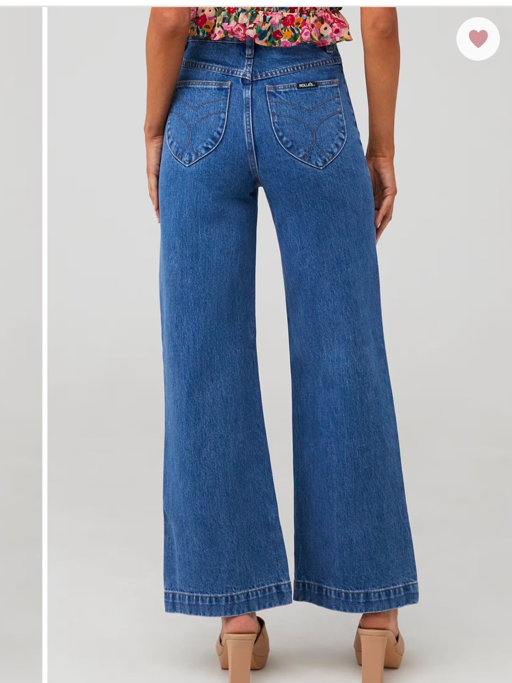 Rolla’s Sailor Jean - High-Rise Wide Leg Jeans in Ashley Blue - Picture 4 of 11